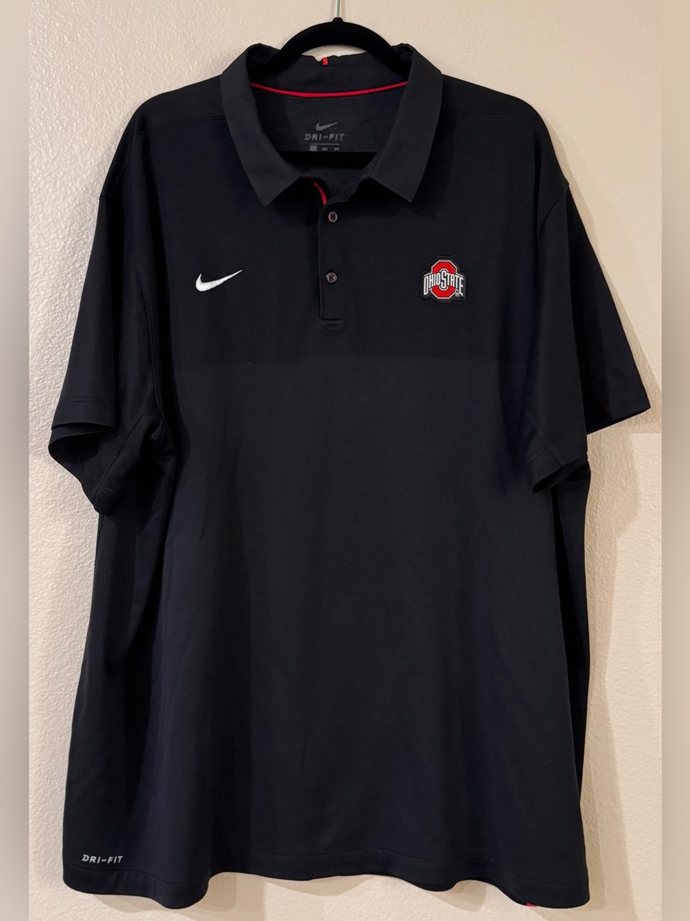 Nike Dri-FIT Ohio State Buckeyes Sideline Performance Polo Shirt Black Men 3XL
